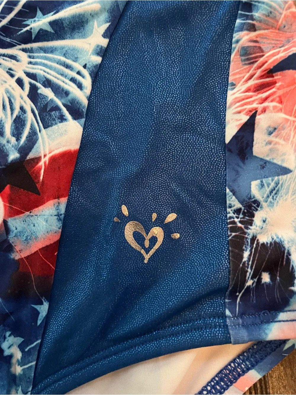 Girls' Red White Blue Justice Gymnastics Leotard